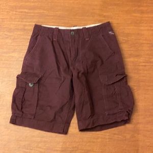 American Eagle Maroon Cargo Shorts